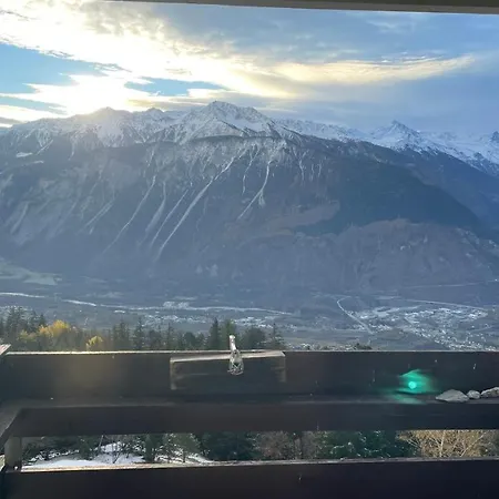 Bel De 2 Avec Magnifique Vue A Lägenhet Crans-Montana